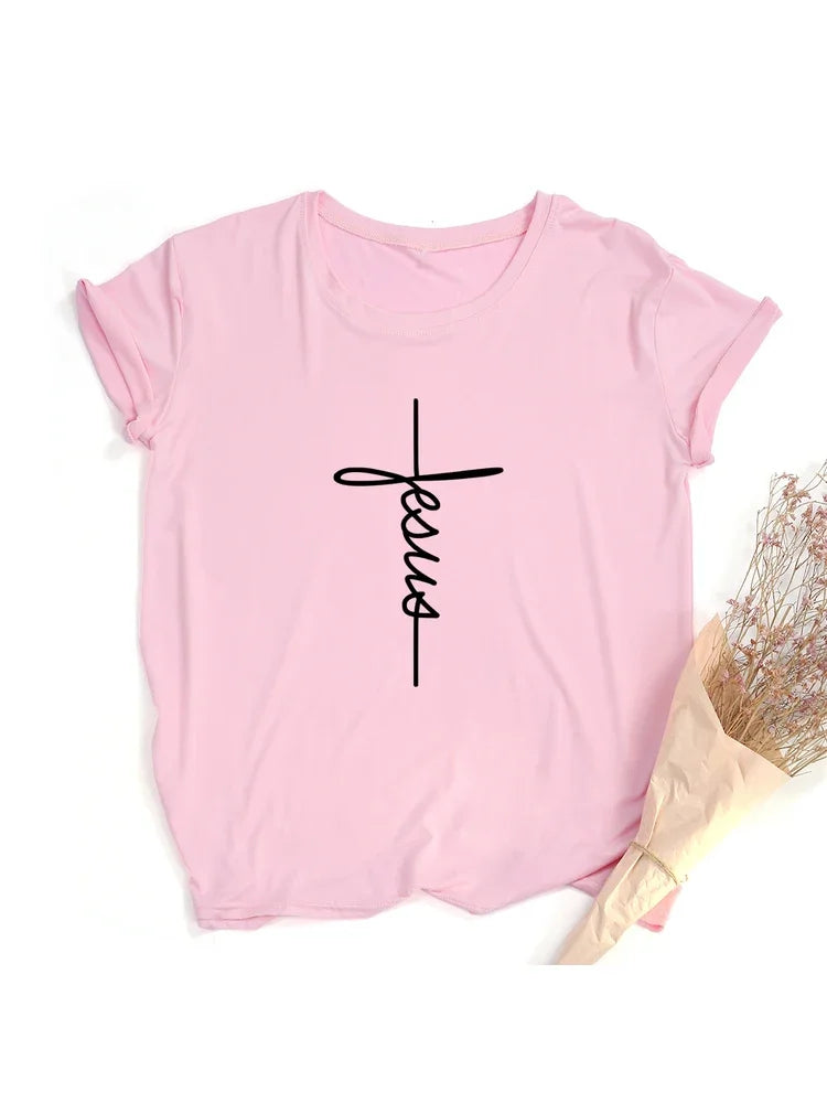 BC Faith Tshirt Cross Jesus Tees Tops Christian Shirt Women Fashion Tshirt Baptism Church Bride Esthetic Tumblr T Shirt