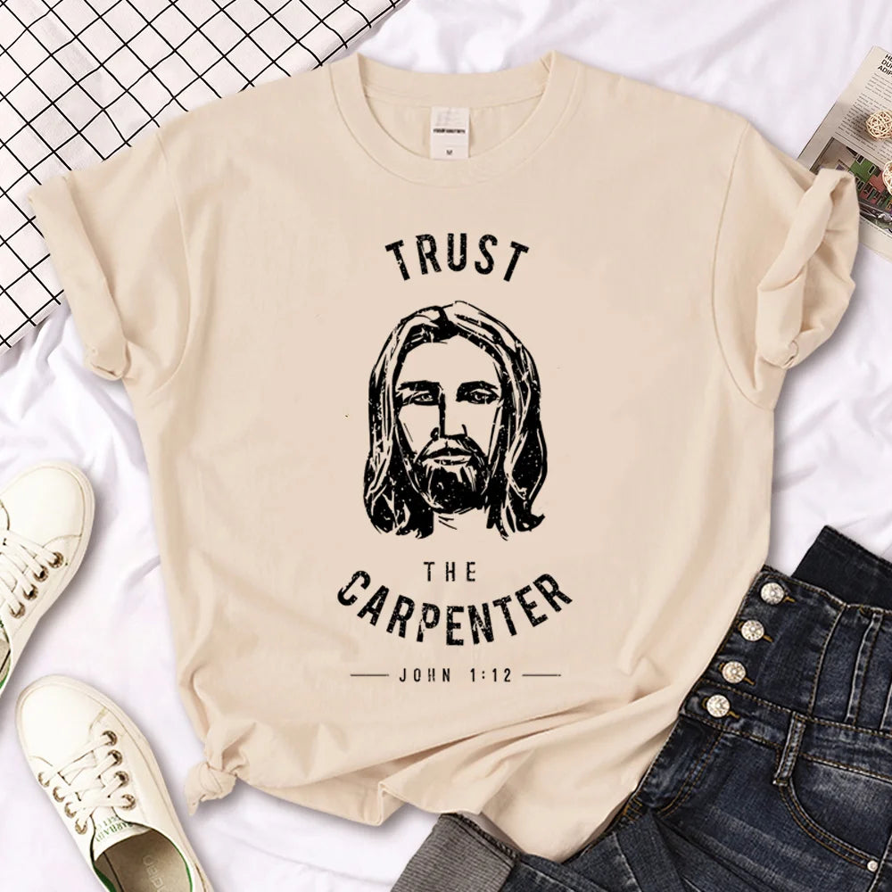 BC Bible Faith Jesus t shirt women Japanese Tee girl manga designer streetwear clothing