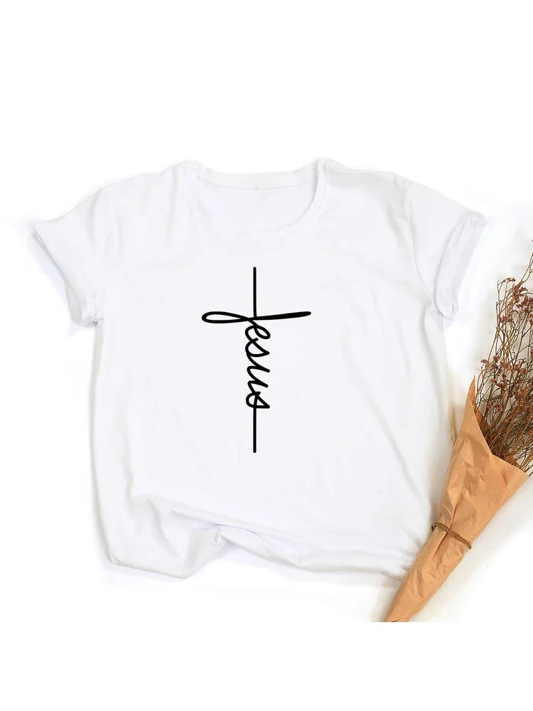 BC Faith Tshirt Cross Jesus Tees Tops Christian Shirt Women Fashion Tshirt Baptism Church Bride Esthetic Tumblr T Shirt