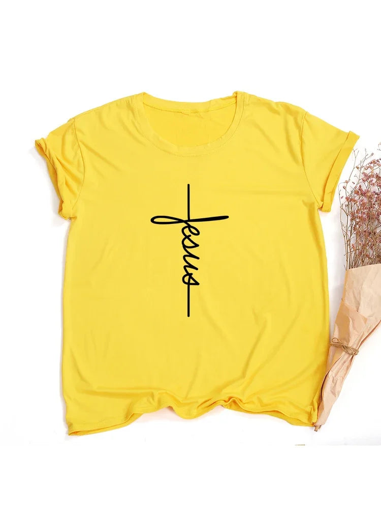 BC Faith Tshirt Cross Jesus Tees Tops Christian Shirt Women Fashion Tshirt Baptism Church Bride Esthetic Tumblr T Shirt