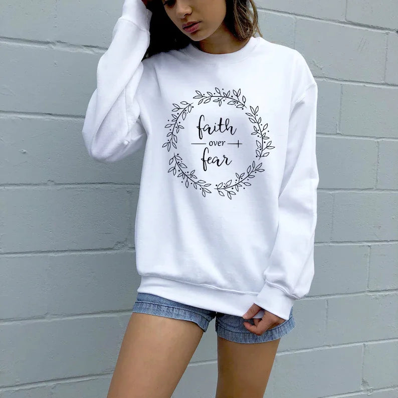 BC Faith Sweatshirt Shirt Christian Religious Women , Shirt Religious Apparel Shirt 100%Cotton O Neck Female Clothing Drop shipping
